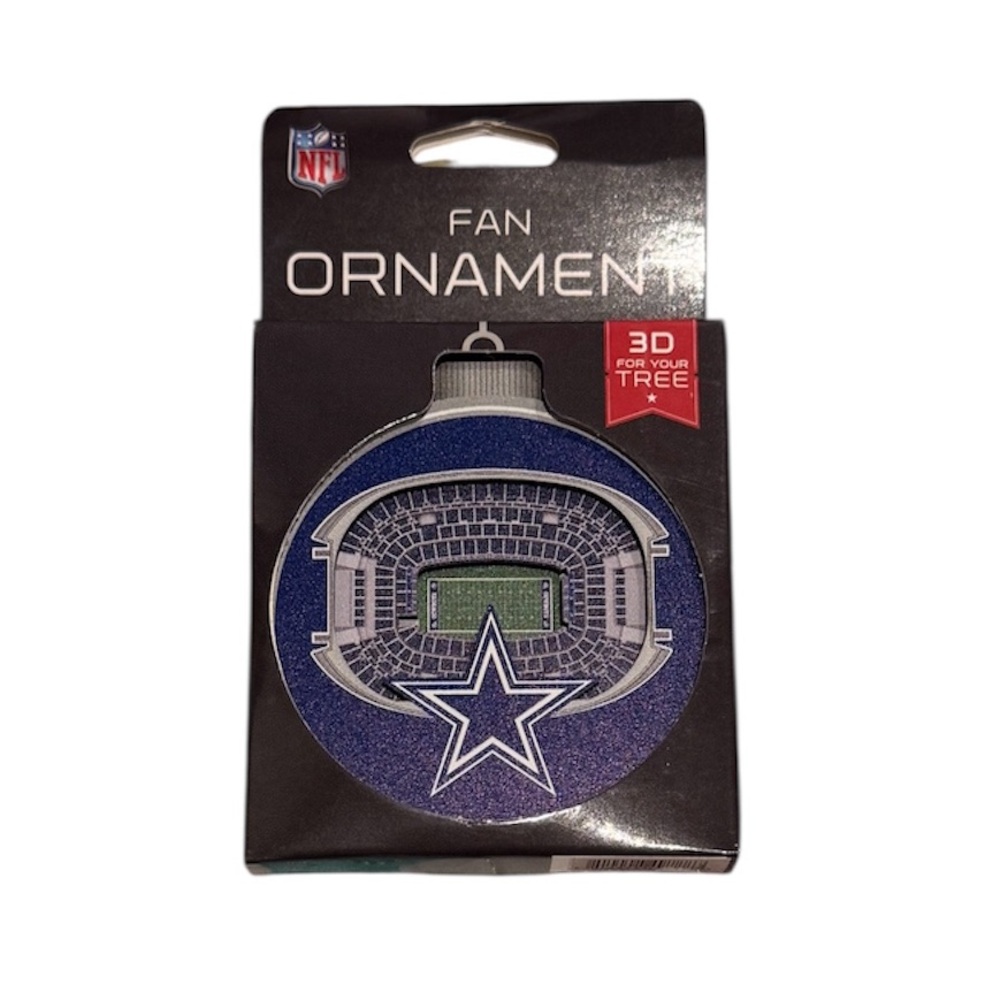 NIB Dallas Cowboys 3D Fan Ornament NFL Christmas Tree Decor